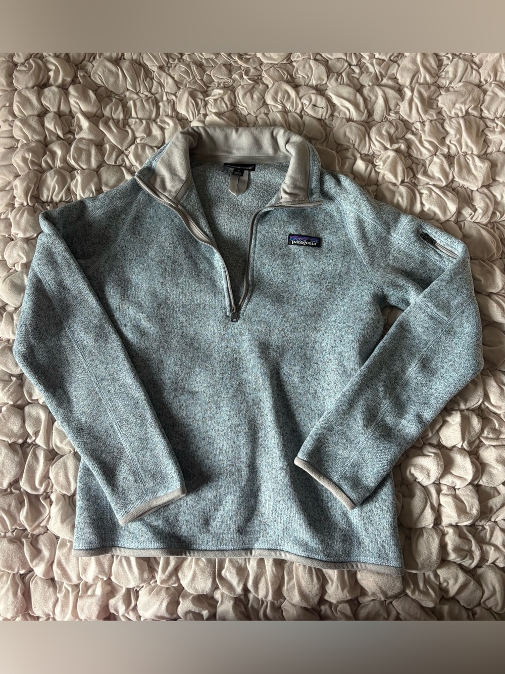 Patagonia Heathered Light Blue Fleece Jacket